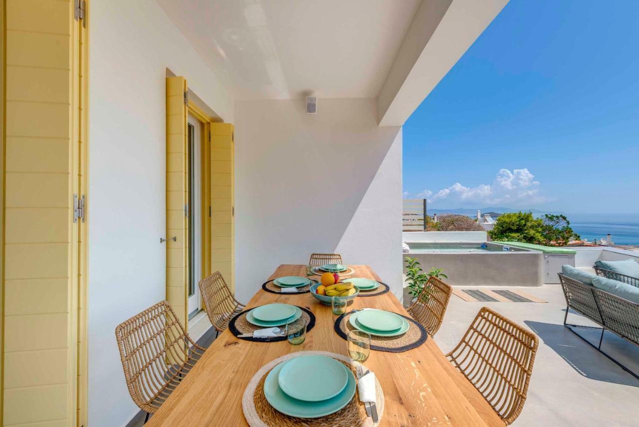 Villa Alba In Syros With Private Jacuzzi อาโซลิมโนส ภายนอก รูปภาพ